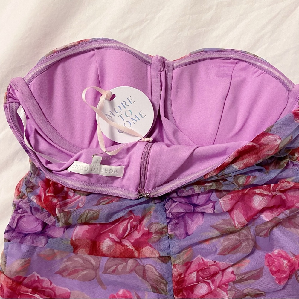 Floral Purple and Pink Mini Dress - Picture 5 of 5